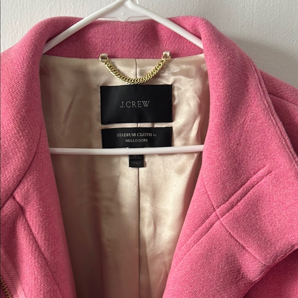 J. Crew Pink Pea Coat with Classic Lapel
